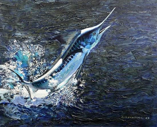 § Keith Shackleton (1923-2015) White Marlin 23.5 x 29.5in.